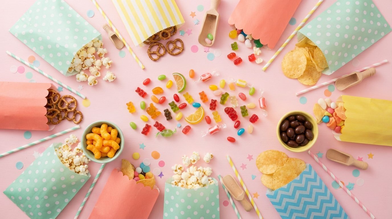 Illustration til guiden: Snacks til fest: hvad, hvor meget og hvordan du serverer det